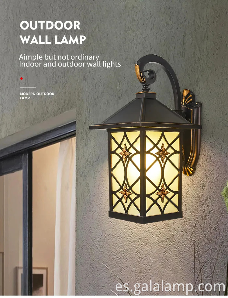 Elegante luz de pared LED europeo al aire libre para casas elegantes